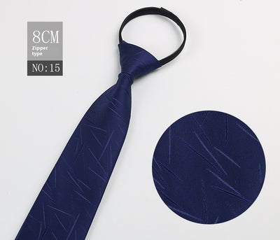 Corbata Negra Rayada Azul con Cierre Rápido - Corbata Ejecutiva Lazy Zip - Image 16