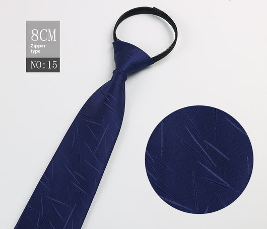 Corbata Negra Rayada Azul con Cierre Rápido - Corbata Ejecutiva Lazy Zip - Image 16