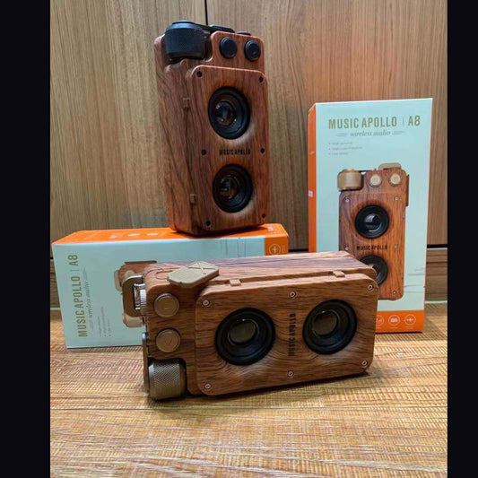 Parlante Bluetooth Dual Portátil con Diseño de Madera y Conexión USB - Image 2