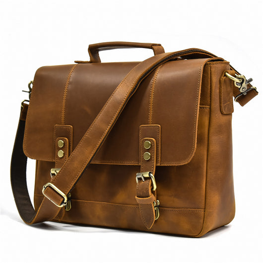 Bolso Tote de Cuero Crazy Horse Auténtico para Documentos - Image 10