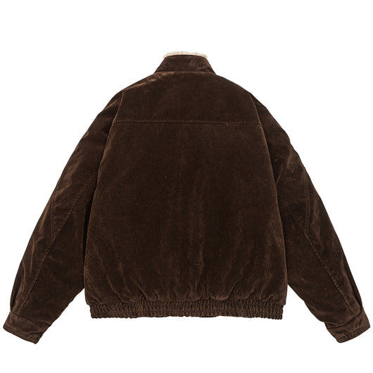 Chaqueta Acolchada Retro con Cuello Parado - Abrigo de Trabajo Holgado - Image 9