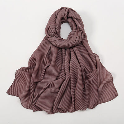 Pañoleta Suave de Poliéster Arrugado en Colores Lisos para Mujer - Image 13
