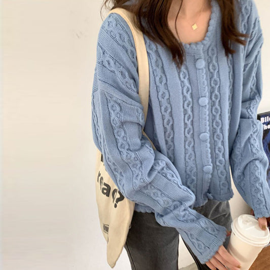 Cardigan Suéter Azul Leche Mujer - Abrigo Ligero y Cómodo - Image 2