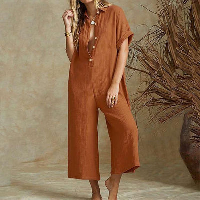 Jumpsuit Corto Elegante de Manga Corta para Mujer - Image 9