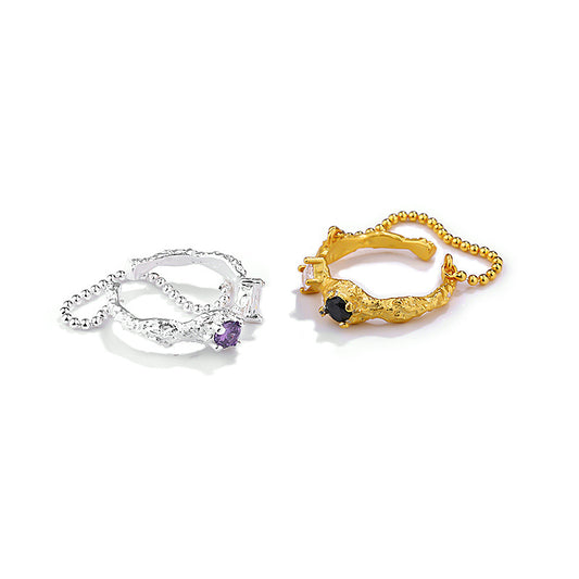 Anillo Cadena Plata Esterlina Minimalista Lujo Frío - Image 2