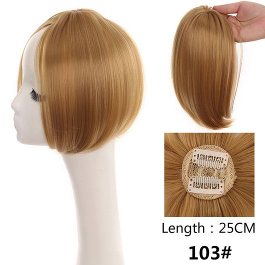 Peluca Mujer Cabello Liso Raya Central con Flequillo Lateral - Sistema de Dos Clips - Image 12