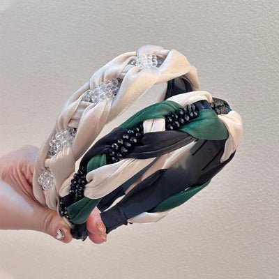 Diadema Retorcida con Perlas - Accesorio Tejido a Mano - Image 2
