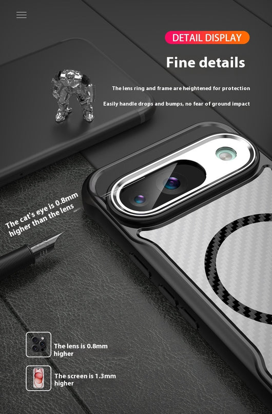 Funda Magnética de Fibra de Carbono Transparente para Celular - Image 12