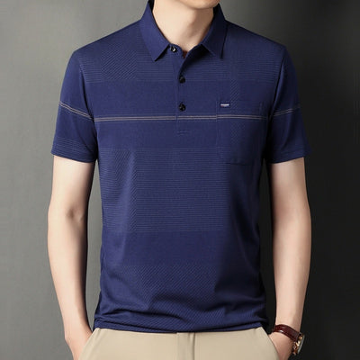Polo Manga Corta con Rayas y Solapa para Hombre - Image 18
