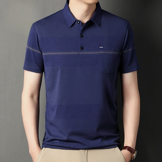 Polo Manga Corta con Rayas y Solapa para Hombre - Image 18
