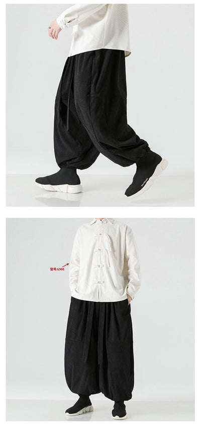 Pantalones Harem Sueltos para Hombre con Puños Elásticos - Image 17