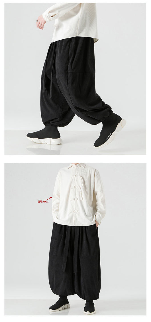 Pantalones Harem Sueltos para Hombre con Puños Elásticos - Image 17