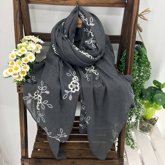 Chal Largo Étnico Artesanal de Algodón y Lino para Primavera y Verano - Image 18