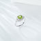 Anillo de Plata Peridoto Verde Elegante Temperamento S925
