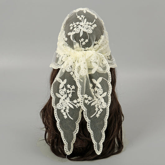 Velo de Novia con Encaje Floral Triangular - Accesorio Nupcial Elegante - Image 21