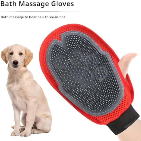 Guante de Baño y Limpieza para Mascotas con Cepillo Integrado