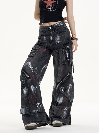 Pantalones Vaqueros de Trabajo Mujer Cintura Alta Bolsillos Múltiples - Image 15