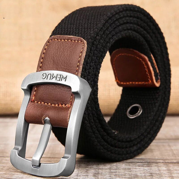 Cinturón de Lona Unisex con Hebilla de Pasador - Estilo Casual Outdoor