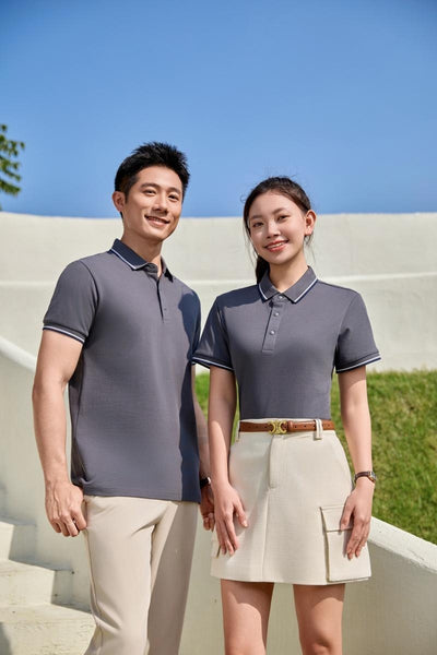Polo de Algodón Puro Business Casual con Solapa - Manga Corta - Image 30