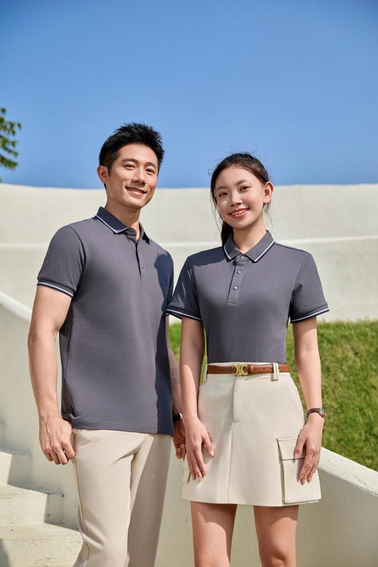 Polo de Algodón Puro Business Casual con Solapa - Manga Corta - Image 30