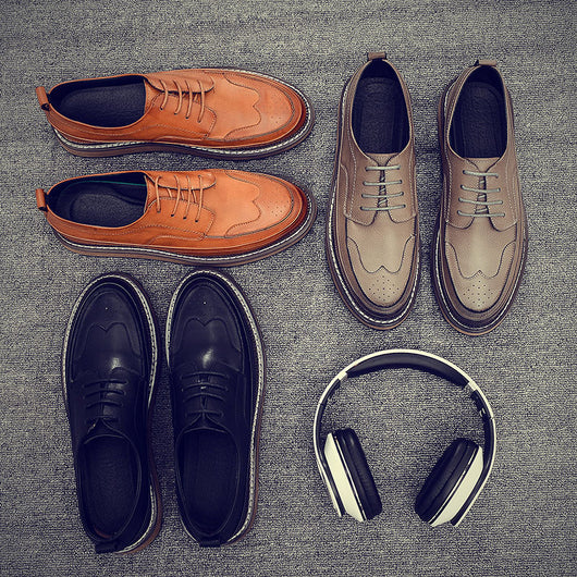 Zapatos de Cuero Tallado para Hombre con Diseño Brogue - Image 7