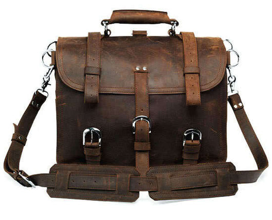 Bolsa Mensajero de Cuero Crazy Horse para Hombre - Estilo Premium - Image 16