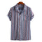 Camisa de Hombre a Rayas con Estampado Moderno