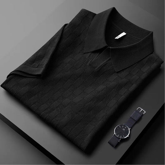 Polo Hueco Transpirable Ice Silk de Manga Corta para Hombre
