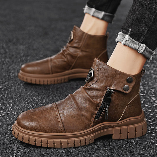 Botas Martin Altas de Cuero para Hombre - Estilo Británico Robusto - Image 12