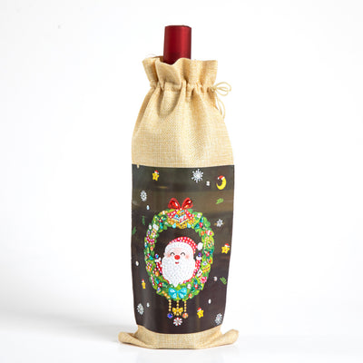 Bolsa para Vino con Pintura de Diamantes Navideña Europeo-Americana - Image 5