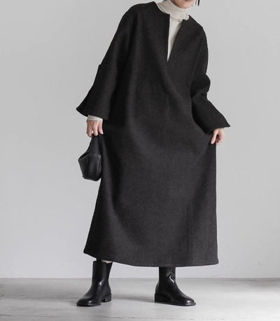 Abrigo Holgado de Lana para Mujer Otoño e Invierno - Image 21