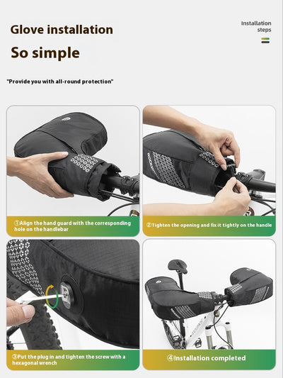 Guantes Protectores para Bicicleta de Montaña Invierno con Cobertura de Manillar - Image 12