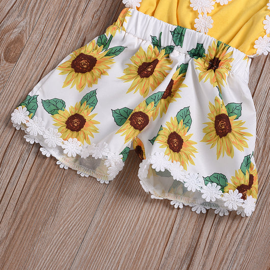 Jumpsuit Infantil Niña con Tirantes Girasol y Encaje - Image 6