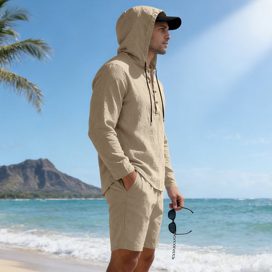 Traje de Lino Hombre Suelto y Transpirable - Image 32