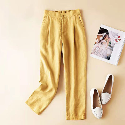 Pantalones Harem de Lino y Algodón Talla Grande - Comodidad y Estilo - Image 12