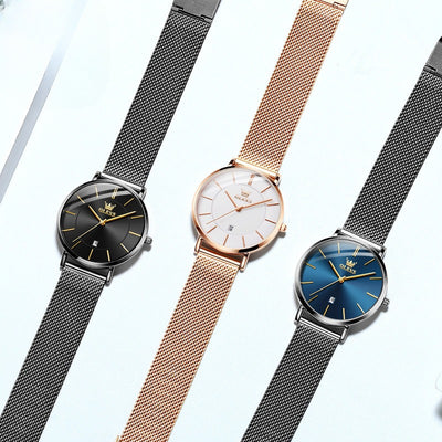 Reloj de Pareja Elegante Unisex con Movimiento de Cuarzo