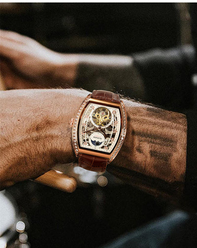 Reloj Mecánico Automático con Diseño Hueco Cuadrado - Image 12