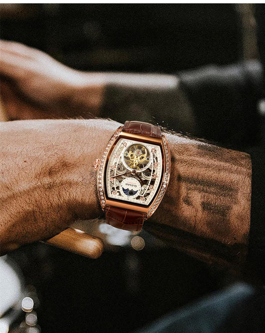 Reloj Mecánico Automático con Diseño Hueco Cuadrado - Image 12