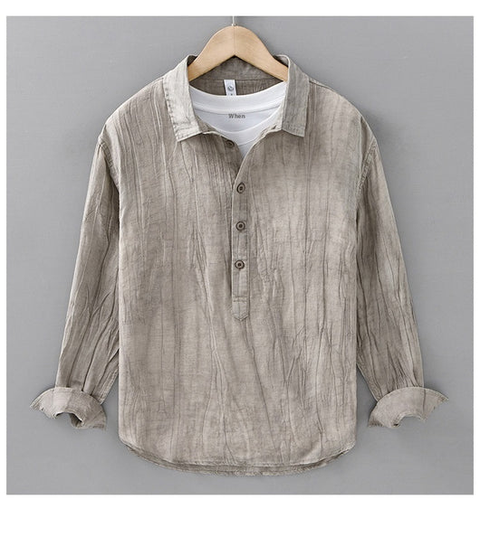 Camisa de Lino Casual con Textura Arrugada - Image 16