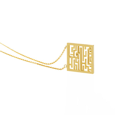 Collar Colgante Cuadrado Laberinto para Mujer - Image 5