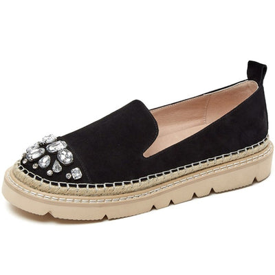 Mocasines Plataforma con Strass Punta Redonda Cómodos y Elegantes - Image 2