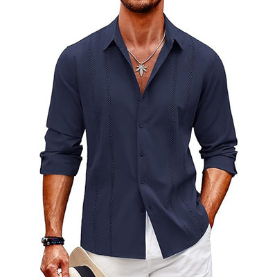 Camisa Manga Larga con Estampado Digital Talla Grande para Hombre - Image 4