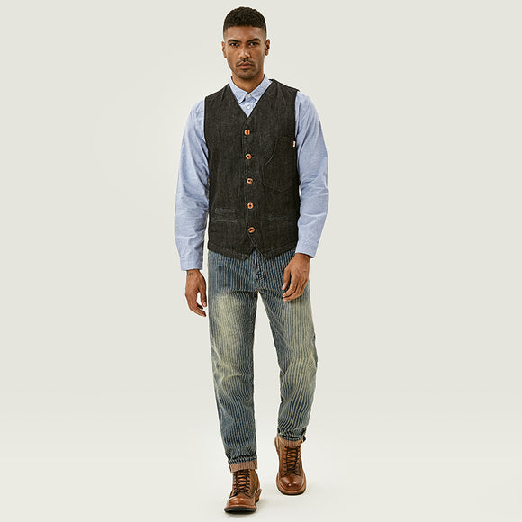 Jeans Holgados Retro a Rayas para Hombre
