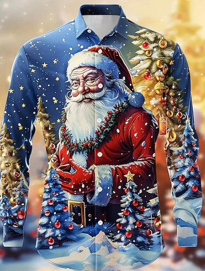 Camisa Navideña de Manga Larga con Impresión 3D Digital Santa Claus - Image 3