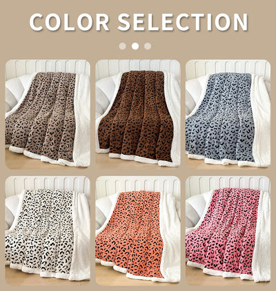 Manta de Tafetán Jacquard Estampado Leopardo Doble Capa - Image 17