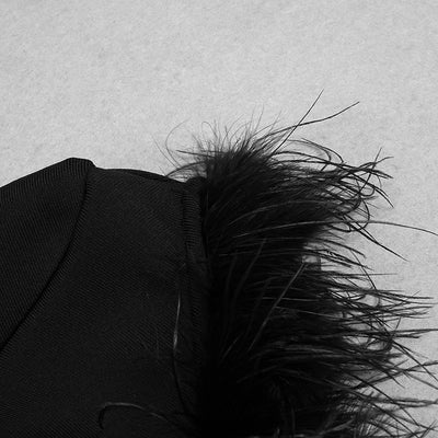 Vestido de Malla con Cuello de Piel Sintética, Hombro Descubierto y Lunares - Image 14