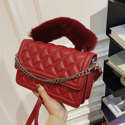 Bolso Cuadrado Retro Acolchado en Piel Sintética - Diseño Rombo - Image 7
