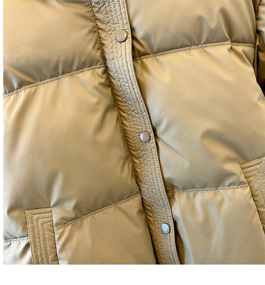 Chaqueta Acolchada de Cuero PU con Cuello Alto para Mujer - Image 8