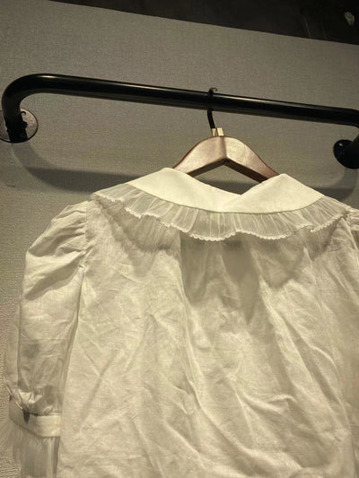Blusa Vintage Francesa de Ramio Puro con Transparencia Sutil - Image 4