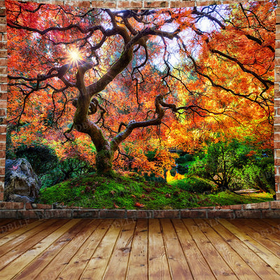 Tapiz Decorativo Colgante con Silueta de Árbol y Mar para Playa - Image 24
